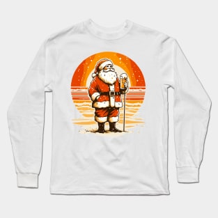 Santa drink beer Long Sleeve T-Shirt